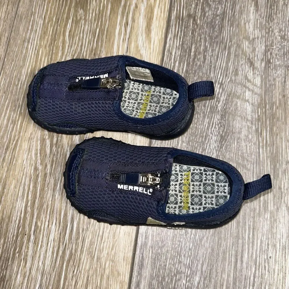 MERRELL Barrado Breeze Navy Blue Zip Up Shoes Toddler Infant Youth US Size 5